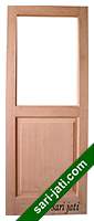 Harga pintu panil bevel 1 kotak di bawah dan 1 kotak kaca di atas dari kayu jati merbau kamper mahoni meranti tipe SGP 1A1 murah