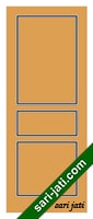 Contoh pintu plywood lis profil dekoratif 3 kotak FE 3A2