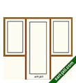 Contoh gambar desain model kusen gendong pintu single dan 2 lubang jendela single di kanan dan kiri pintu dari kayu SDWJ 1A2
