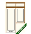 Contoh gambar desain model kusen gendong pintu single dan jendela single variasi krepyak jalusi tanam dari kayu SDWJ 1D1