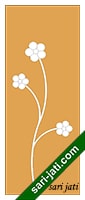 Desain pintu plywood ukiran lis profil dekoratif ranting pohon dan bunga FS 1F3