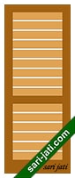 Desain pintu minimalis papan alur nad horisontal 2 kotak SFP 16A2