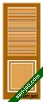 desain pintu panil krepyak / jalusi tanam 1 kotak di atas dari kayu meranti mahoni kamper merbau jati, tipe SLP 1A2 harga murah