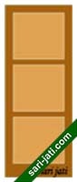 Desain pintu panil plywood 3 kotak