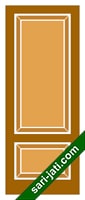 Contoh pintu panel kayu bevel 2 kotak, panel solid raised SRP 2A3