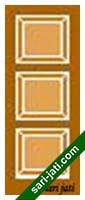 Desain pintu panel solid raised bevel 3 kotak dari kayu meranti mahoni kamper merbau jati, tipe SRP 3A4 harga murah