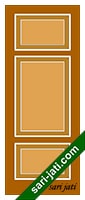 Desain pintu panel solid raised bevel 3 kotak dari kayu meranti mahoni kamper merbau jati, tipe SRP 3A8 harga murah