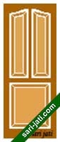Contoh pintu panel kayu bevel 3 kotak lengkung, panel solid raised SRP 3B1