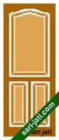 Gambar pintu panel kayu bevel 3 kotak lengkung, panel solid raised SRP 3B2