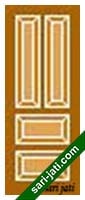 Contoh pintu panel kayu bevel 4 kotak, panel solid raised SRP 4A1