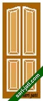 Model pintu panel kayu bevel 4 kotak lengkung, panel solid raised SRP 4B2