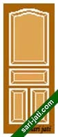 Gambar pintu panel kayu bevel 4 kotak lengkung, panel solid raised SRP 4B4