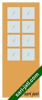 Gambar pintu HPL kaca 8 kotak di atas FS 1C6
