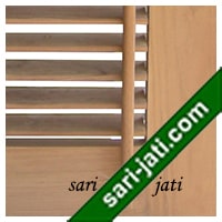 Detil jalusi bergerak pada jendela jalusi kayu jati perhutani I tipe LW 1B1