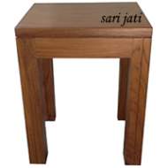 Kursi bangku pendek untuk ruang makan dan dapur desain minimalis kayu jati perhutani I tipe Infinity SBC 1A1