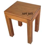 Kursi bangku pendek untuk ruang makan dan dapur desain minimalis kayu jati perhutani I tipe Infinity SBC 1A1