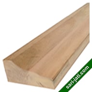 Lis dekoratif profil minimalis asimetris ukuran 5 x 15 cm model SPM 50150 kayu mahoni