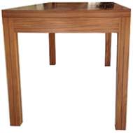Meja makan untuk ruang makan dan dapur desain minimalis bentuk bujur sangkar, tanpa laci, tanpa tundan, kayu jati perhutani I tipe Infinity DT 1A1