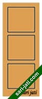 Model pintu plywood lis profil dekoratif 3 kotak FE 3A1