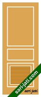 Model pintu plywood lis profil dekoratif 3 kotak, krepyak jalusi di bawah FE 3E1