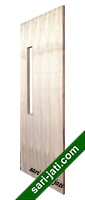 Harga pintu teakwood variasi lubang kaca 1 kotak samping, desain tipe FS 1C2 murah