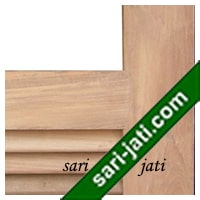 Harga pintu kaca 2 kotak dan jalusi tanam dari kayu jati perhutani I, detil desain tipe SLG 2A2 murah