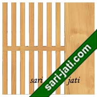 Detil pintu kisi-kisi vertikal kayu jati perhutani I SGD 1A1