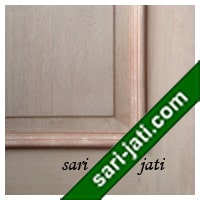 Harga pintu panel solid raised bevel 2 kotak dari kayu kamper variasi lis timbul, detil desain tipe SRP 2A1 murah