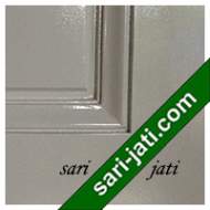 Harga pintu panel solid raised bevel 3 kotak dari kayu jati perhutani III, detil desain tipe SRP 3A3 murah