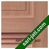 Detil panil bevel dan jalusi tanam, pintu garasi panil jalusi kayu kamper SLP 1A1