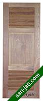 Harga pintu panil jalusi krepyak tanam 1 kotak di atas dan di bawah dari kayu merbau, desain tipe SLP 1A4 murah