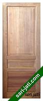 Harga pintu panil 2 kotak dan jalusi krepyak tanam 1 kotak di bawah dari kayu merbau, desain tipe SLP 2A3 murah