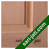 Harga pintu panil kaca 1 kotak di atas dari kayu kamper, detil desain tipe SGP 1A1 murah