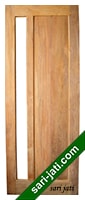 Harga pintu panil kaca 1 kotak di samping dari kayu jati perhutani I, desain tipe SGP 1A2 murah