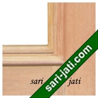 Detil lis kaca lengkung dengan lis timbul pintu panil kaca kayu kamper SGP 1C1