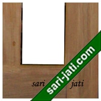 Detil lis kaca kotak polos pintu panil alur kaca vertikal kayu jati perhutani I SGP 2A5