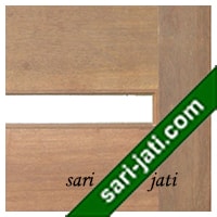 Detil pintu panil kaca minimalis kayu merbau panil flat standar dan lis kaca kotak SGP 5A2