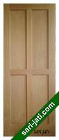 Harga pintu panil solid flat terdiri dari 4 panil kotak dari kayu jati merbau kamper mahoni meranti tipe SFP 4A2 murah