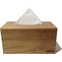 perhutani teak wood tissue box finishing acrylic water-based with natural color wood stain HDTB 120130230
