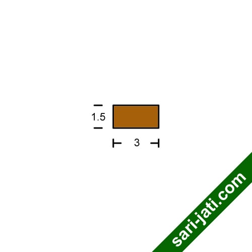 Desain lis geometris kotak persegi panjang ukuran 1.5x3 cm model SRM 1530