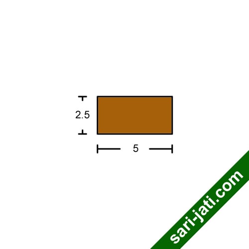 Desain lis geometris kotak persegi panjang ukuran 2.5x5 cm model SRM 2550