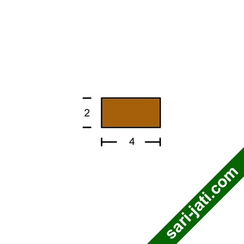 Desain lis geometris kotak persegi panjang ukuran 2x4 cm model SRM 2040