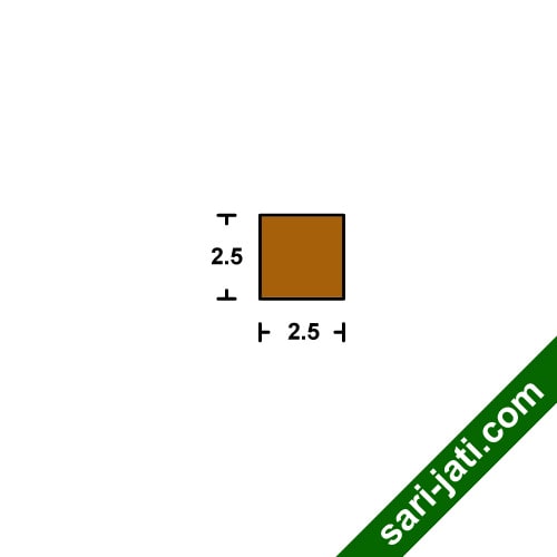 Desain lis geometris kotak segi empat sama sisi ukuran 25x25 mm model SSM 2525