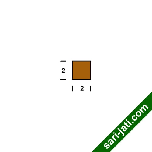 Desain lis geometris kotak segi empat sama sisi ukuran 2x2 cm model SSM 2020