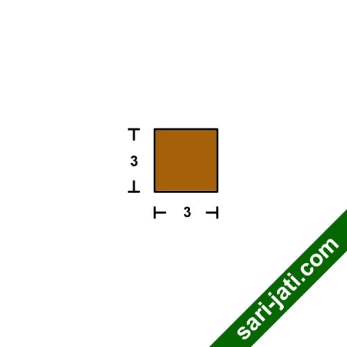 Desain lis geometris kotak segi empat sama sisi ukuran 3x3 cm model SSM 3030