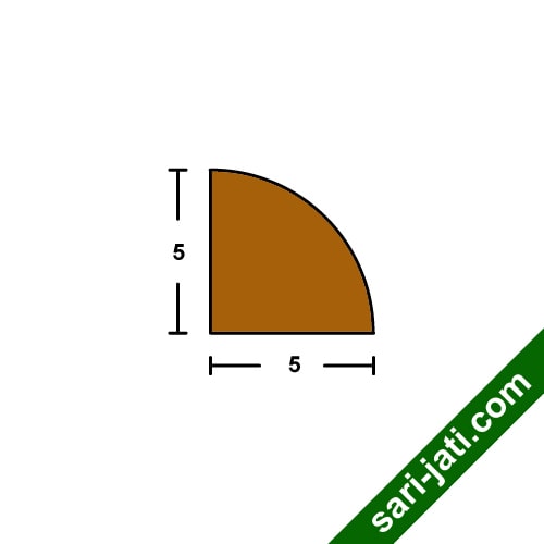 Desain lis geometris seperempat lingkaran ukuran radius 5 cm model SQCM 5050