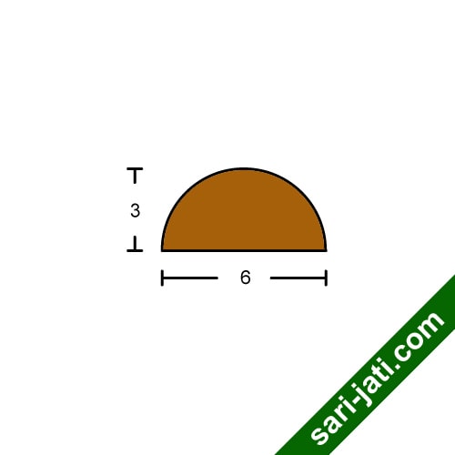 Desain lis geometris setengah lingkaran ukuran diameter 3 cm model SHCM 3060