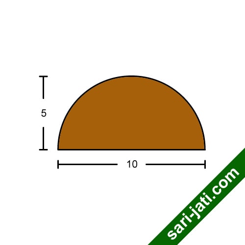 Desain lis geometris setengah lingkaran ukuran diameter 5 cm model SHCM 50100
